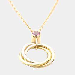 Pre Owned Cartier Trinity De Cartier 18K Yellow Rose White Gold and Sapphire Necklace