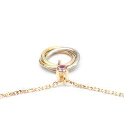 Pre Owned Cartier Trinity De Cartier 18K Yellow Rose White Gold and Sapphire Necklace
