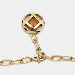 Pre Owned Cartier Pasha Multicolor Gemstone 18K Yellow Gold Charm Bracelet