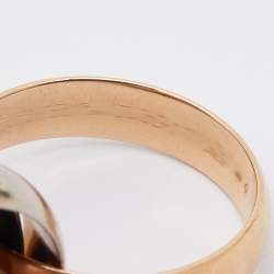 Pre Owned Cartier Trinity 18k Three Tone Gold Large Model Rolling Ring Size 55