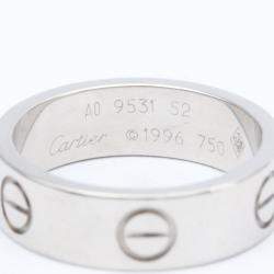 Pre Owned Cartier Love 18K White Gold Ring EU 52