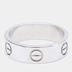 Pre Owned Cartier Love 18K White Gold Ring EU 52