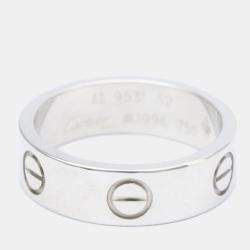Pre Owned Cartier Love 18K White Gold Ring EU 52
