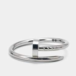 Pre Owned Cartier Juste un Clou 18k White Gold Small Model Ring Size 53