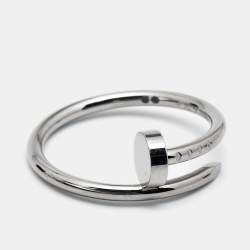 Pre Owned Cartier Juste un Clou 18k White Gold Small Model Ring Size 53