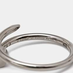 Pre Owned Cartier Juste un Clou 18k White Gold Small Model Ring Size 53