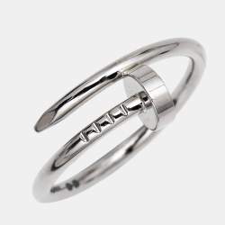 Pre Owned Cartier Juste un Clou 18k White Gold Small Model Ring Size 53