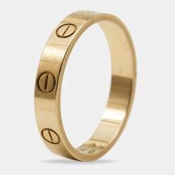 Pre Owned Cartier Love 18k Yellow Gold Wedding Band Ring Size 56