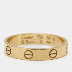 Pre Owned Cartier Love 18k Yellow Gold Wedding Band Ring Size 56