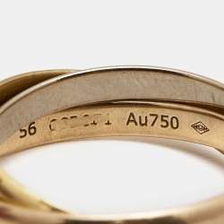Pre Owned Cartier Trinity 18k Three Tone Gold Small Model Ring Size 56