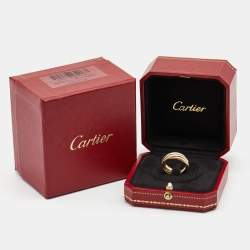 Pre Owned Cartier Trinity 18k Three Tone Gold Small Model Ring Size 56