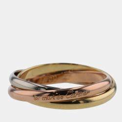 Pre Owned Cartier Les Must de Cartier XS 18K Yellow Rose and White Gold Ring EU 47