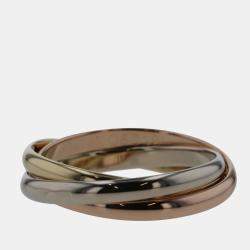 Pre Owned Cartier Les Must de Cartier XS 18K Yellow Rose and White Gold Ring EU 47