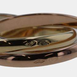 Pre Owned Cartier Les Must de Cartier XS 18K Yellow Rose and White Gold Ring EU 47