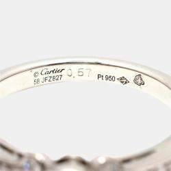 Pre Owned Cartier Ballerine Platinum Diamond Ring EU 58