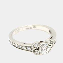 Pre Owned Cartier Ballerine Platinum Diamond Ring EU 58