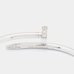 Pre Owned Cartier Juste Un Clou Diamonds 18k White Gold Bracelet 16