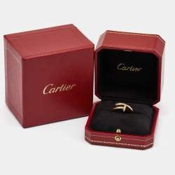Pre Owned Cartier Juste Un Clou Diamonds 18k Rose Gold Ring Size 57