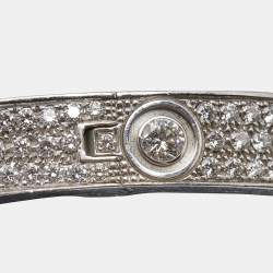 Pre Owned Cartier Love Diamond Paved 18k White Gold Bracelet 18
