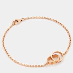 Pre Owned Cartier Love Interlocking Loops 18k Rose Gold Bracelet