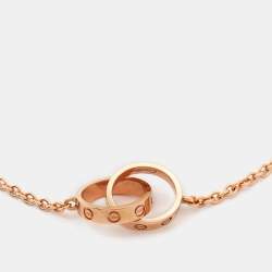 Pre Owned Cartier Love Interlocking Loops 18k Rose Gold Bracelet