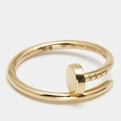 Pre Owned Cartier Juste Un Clou 18k Yellow Gold Small Model Ring Size 52