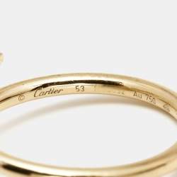 Pre Owned Cartier Juste Un Clou 18k Yellow Gold Small Model Ring Size 52