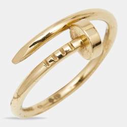 Pre Owned Cartier Juste Un Clou 18k Yellow Gold Small Model Ring Size 52