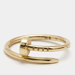 Pre Owned Cartier Juste Un Clou 18k Yellow Gold Small Model Ring Size 52