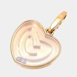 Pre Owned Cartier Vintage Heart Labyrinth 18K Rose Gold Diamond Charms and Pendants