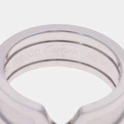 Pre Owned Cartier Vintage Double C 18K White Gold Ring EU 48