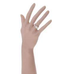 Pre Owned Cartier Vintage Double C 18K White Gold Ring EU 48