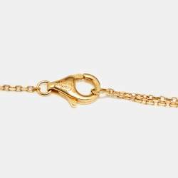 Pre Owned Cartier Amulette de Cartier Diamond Mother of Pearl 18K Yellow Gold Necklace XS