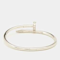 Pre Owned Cartier Juste Un Clou Diamonds 18K White Gold Bracelet 16