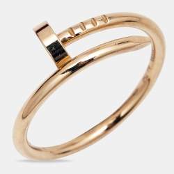 Pre Owned Cartier Juste Un Clou 18k Rose Gold Small Model Ring Size 57