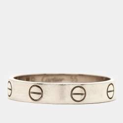 Pre Owned Cartier Love 18k White Gold Wedding Band Ring Size 55