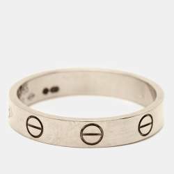 Pre Owned Cartier Love 18k White Gold Wedding Band Ring Size 55