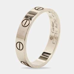 Pre Owned Cartier Love 18k White Gold Wedding Band Ring Size 55