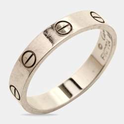 Pre Owned Cartier Love 18k White Gold Wedding Band Ring Size 55