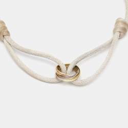 Pre Owned Cartier Trinity 18k Three Tone Gold Adjustable Cord Bracelet