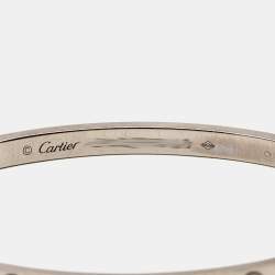 Pre Owned Cartier Love 18k White Gold Small Bangle Bracelet 16