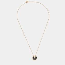 مملوكة مسبقًا Cartier Amulette De Cartier Onyx Diamond 18k Rose Gold XS Model Necklace