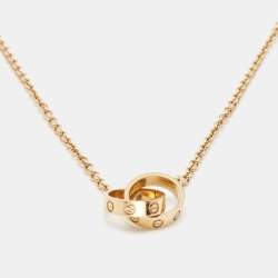 Pre Owned Cartier Love Interlocking Loops 18k Rose Gold Necklace