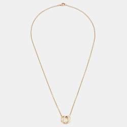 Pre Owned Cartier Love Interlocking Loops 18k Rose Gold Necklace