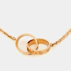 Pre Owned Cartier Love Interlocking Loops 18k Rose Gold Bracelet