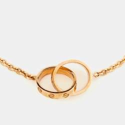 Pre Owned Cartier Love Interlocking Loops 18k Rose Gold Bracelet