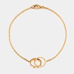 Pre Owned Cartier Love Interlocking Loops 18k Rose Gold Bracelet