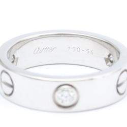 Pre Owned Cartier Vintage Love 18K White Gold Diamond Ring EU 54