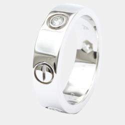Pre Owned Cartier Vintage Love 18K White Gold Diamond Ring EU 54