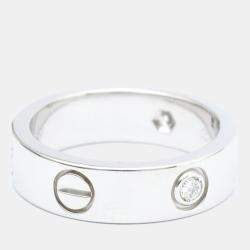 Pre Owned Cartier Vintage Love 18K White Gold Diamond Ring EU 54